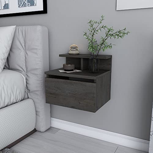 Decorotika Alice Wenge Single Drawer Single Shelf Floating Bedside Table - image 3