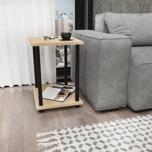 Decorotika Gurnee 2 Tier Black and Oak Side Table - image 3