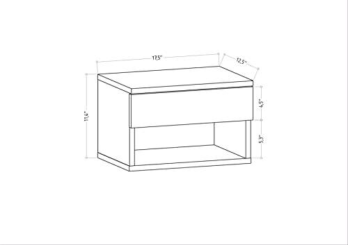 Decorotika Jamot Single Drawer Single Shelf White Floating Bedside Table - image 2