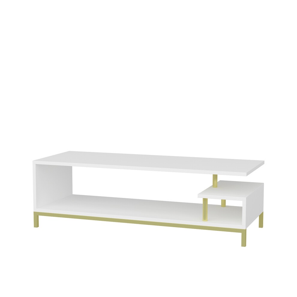 Decorotika Reilly Gold and White 2 Shelf TV Unit - image 4