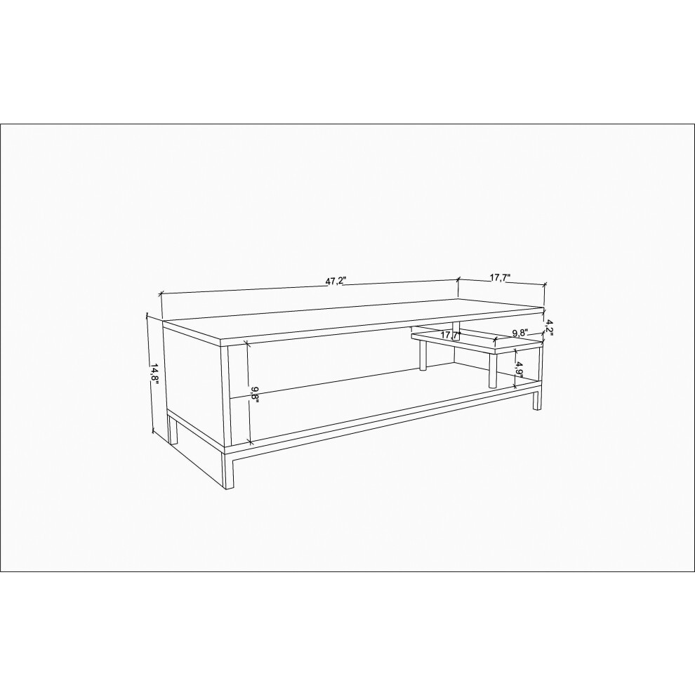 Decorotika Reilly Gold and White 2 Shelf TV Unit - image 5