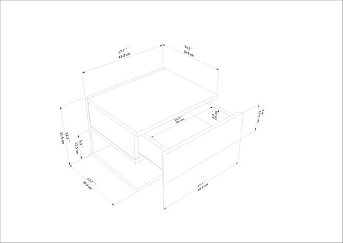 Decorotika Single Drawer White Floating Bedside Table - image 3
