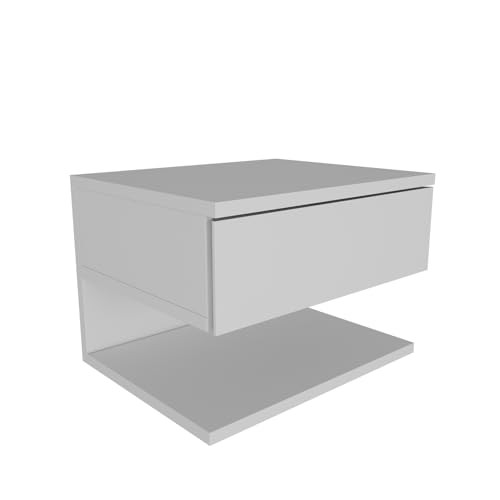 Decorotika Single Drawer White Floating Bedside Table - image 4