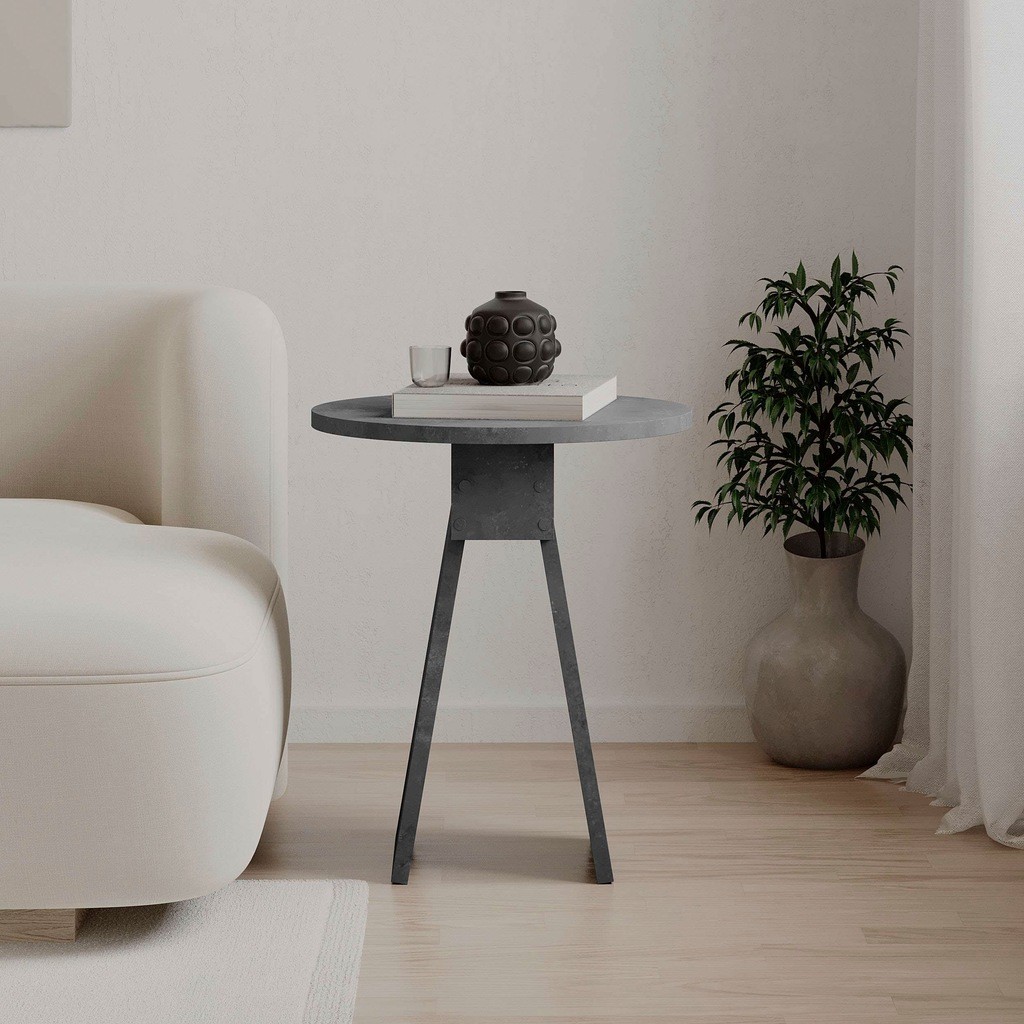 Decortie Chen Grey Round Side Table - image 3