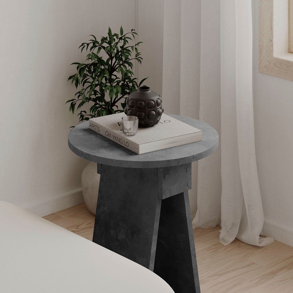 Decortie Chen Grey Round Side Table - image 4