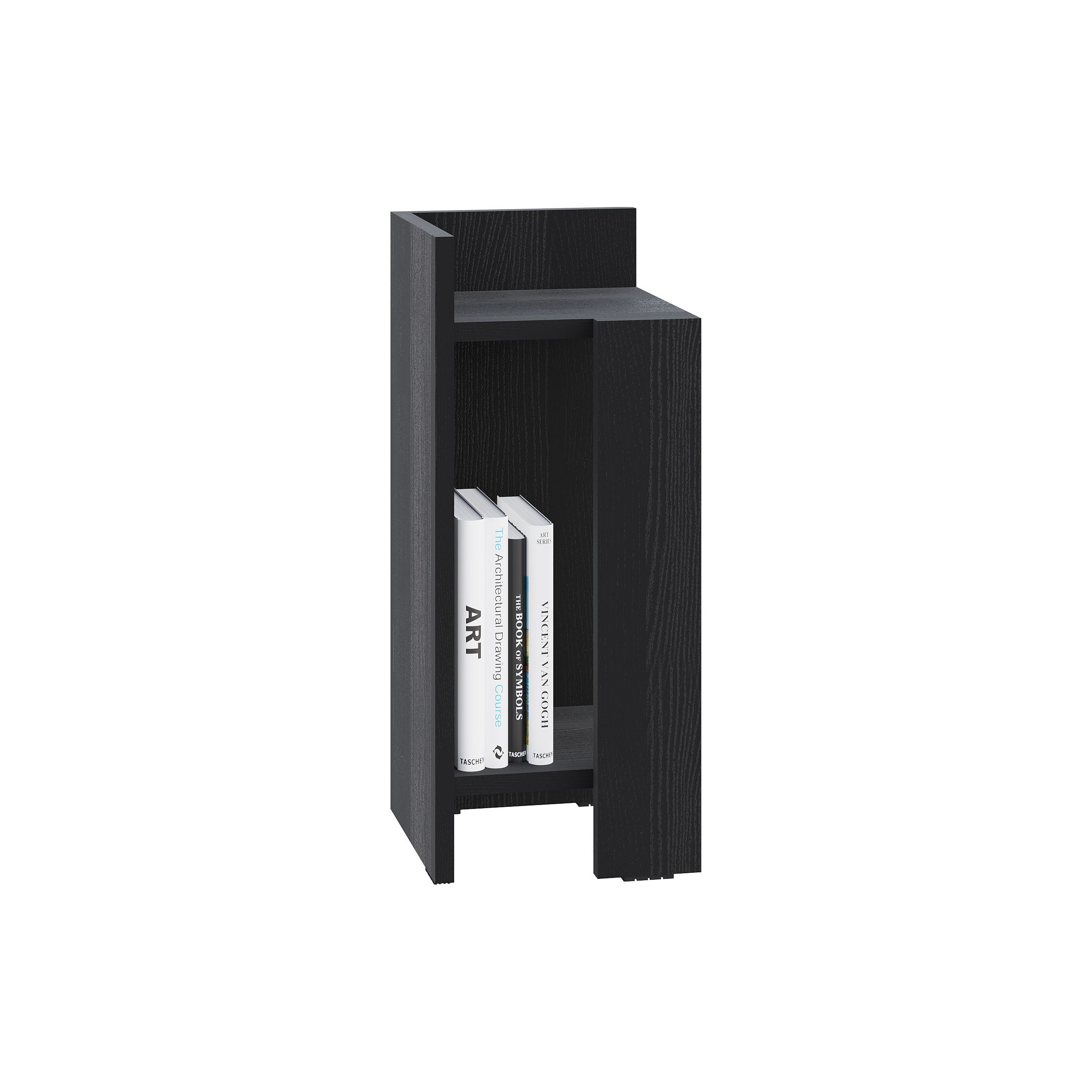 Decortie Elos Black Left Side Shelf Wood Bedside Table - image 3