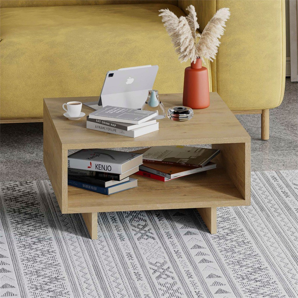 Decortie Hola Oak Single Shelf Modern Multipurpose Coffee Table - image 3