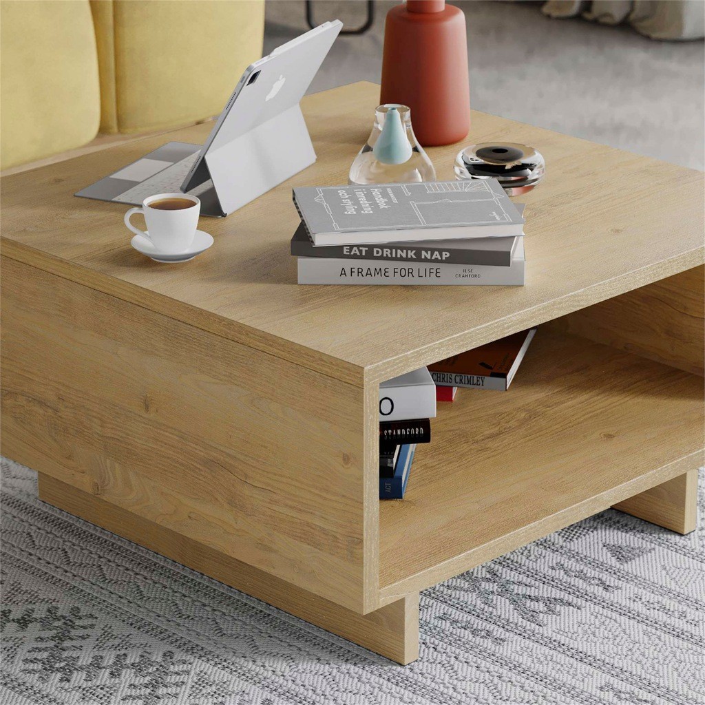 Decortie Hola Oak Single Shelf Modern Multipurpose Coffee Table - image 4