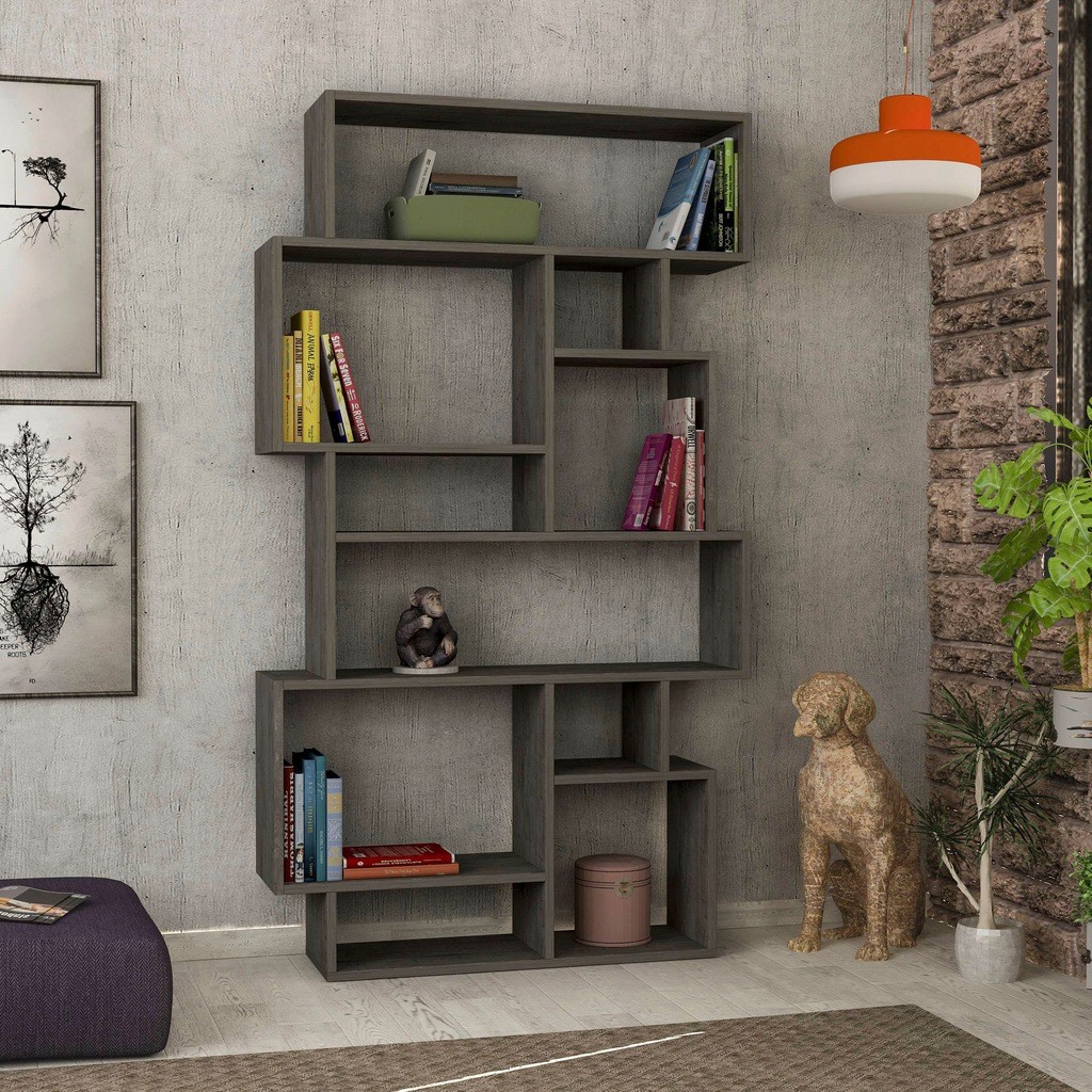 Decortie Karmato Dark Coffee 10 Shelf Tall Bookcase - image 3