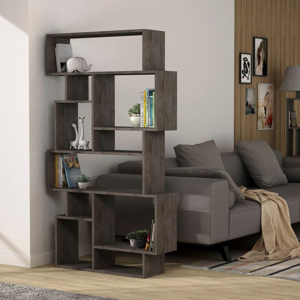 Decortie Karmato Dark Coffee 10 Shelf Tall Bookcase - image 5