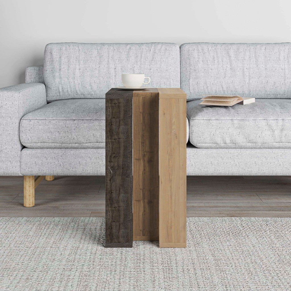 Decortie Muju Dark Coffee and Oak C Side Table - image 2