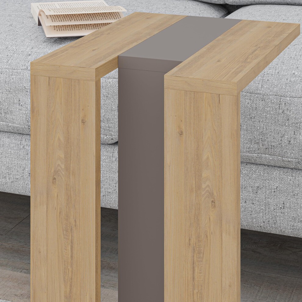 Decortie Muju Oak and Mocha Grey C Side Table - image 2