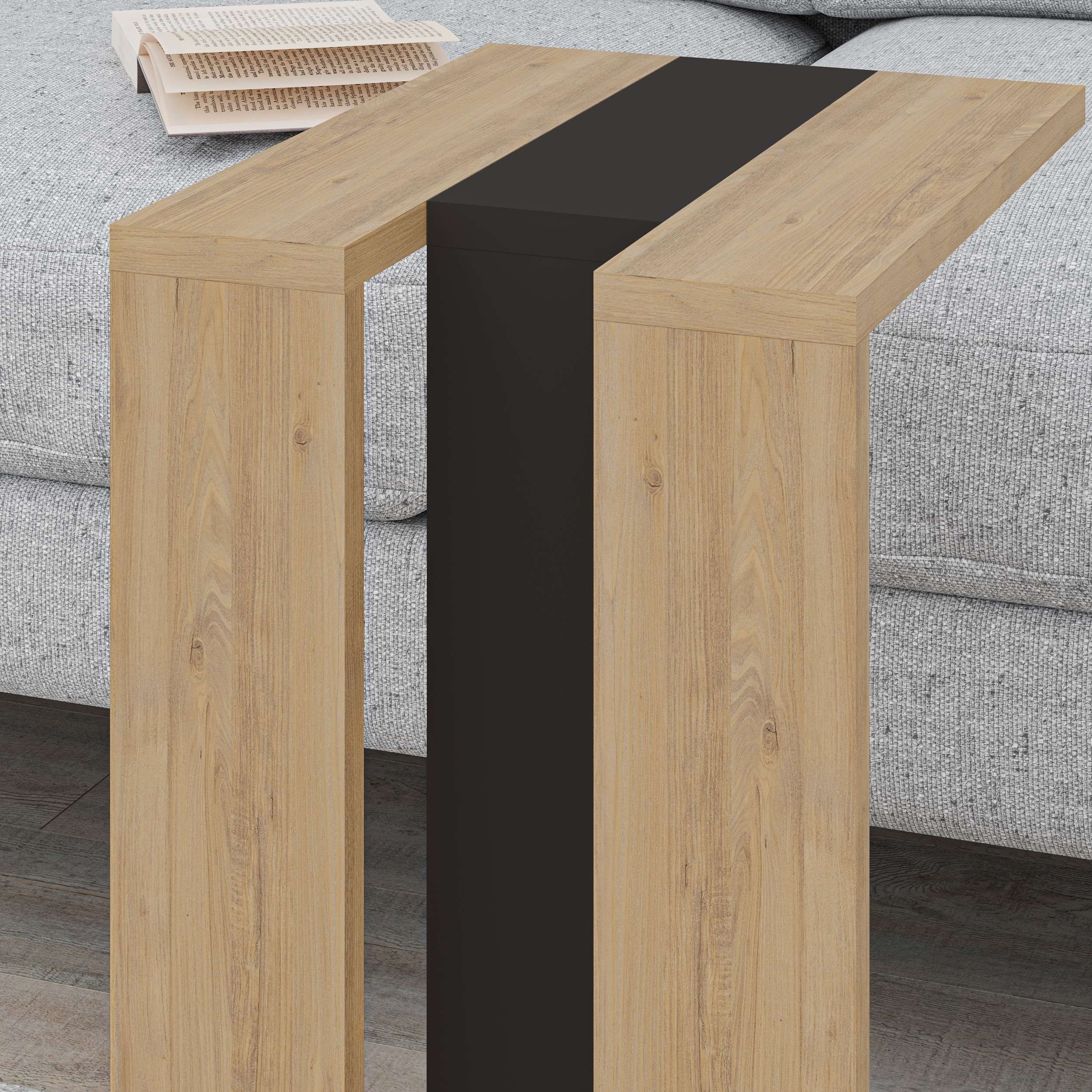 Decortie Muju Oak and Silky Black C Side Table - image 4