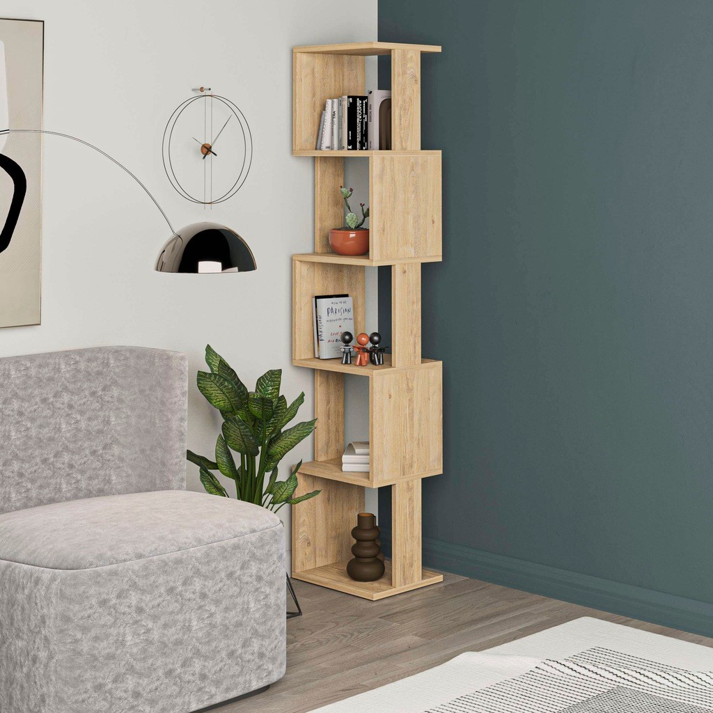 Decortie Piri Oak 5 Shelf Bookcase - image 3