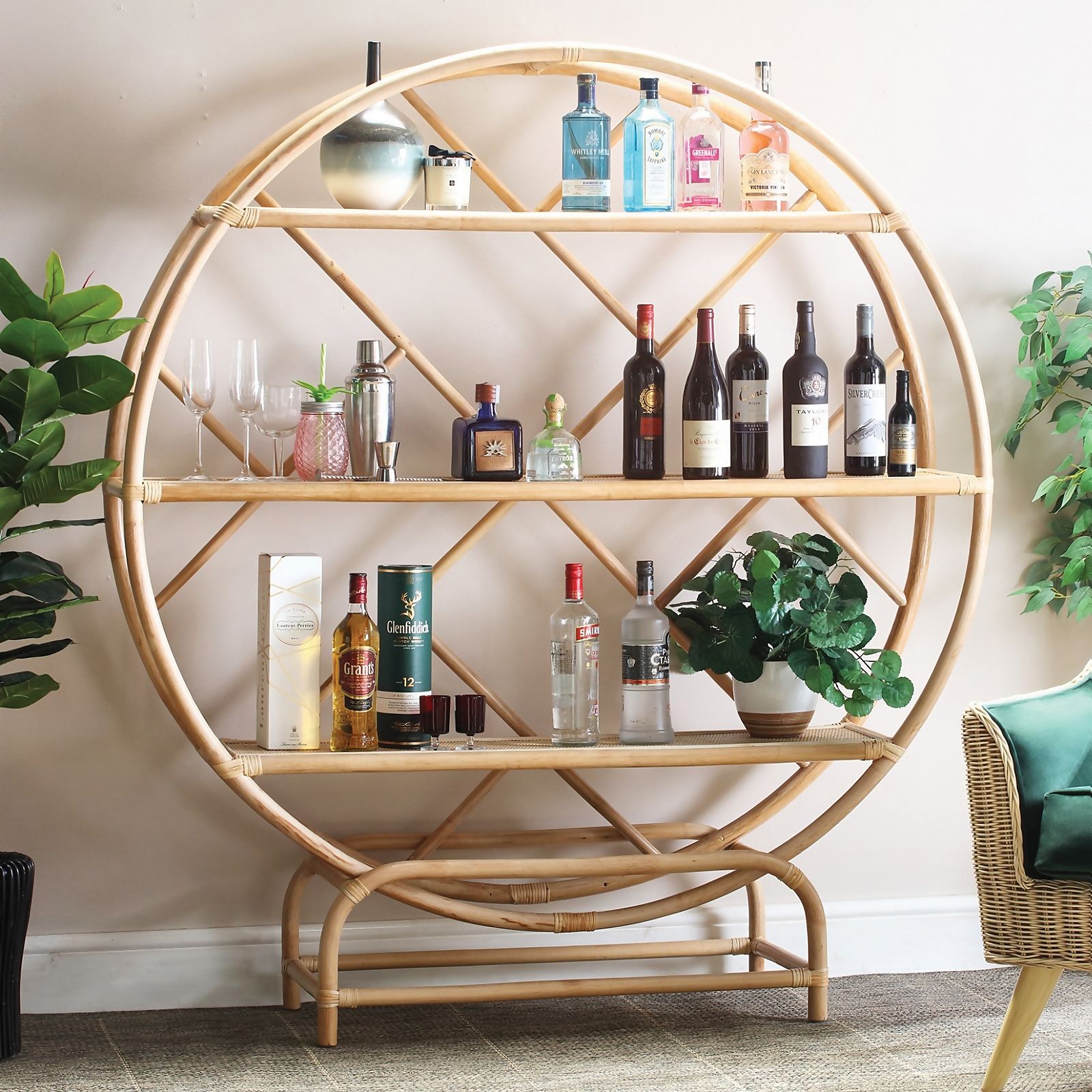 Desser 3 Shelf Rattan Freestanding Large Etagere Bookcase - image 2
