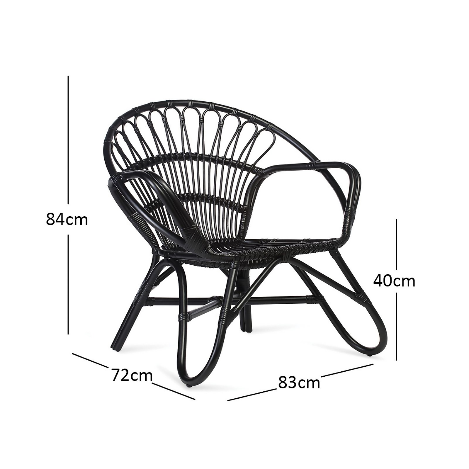 Desser Nordic Black Rattan Chair - image 3