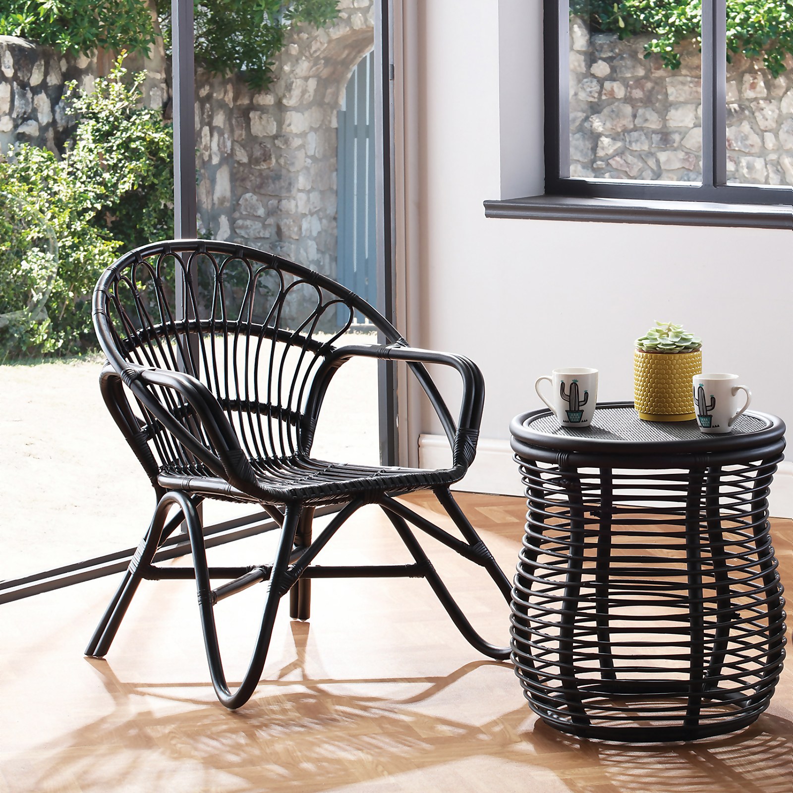 Desser Nordic Black Rattan Chair - image 4