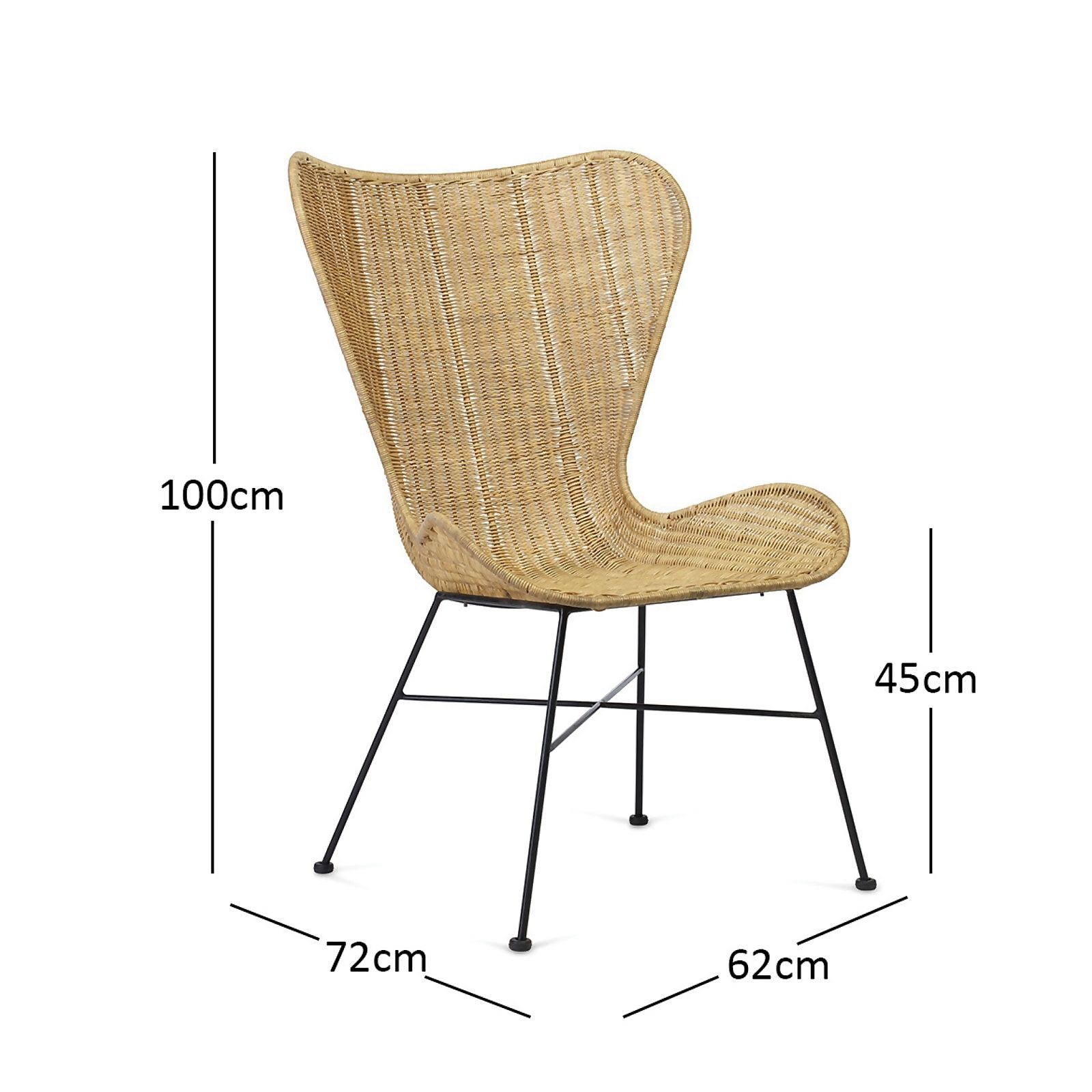 Desser Porto Natural Wing Wicker Dining Chair - image 4