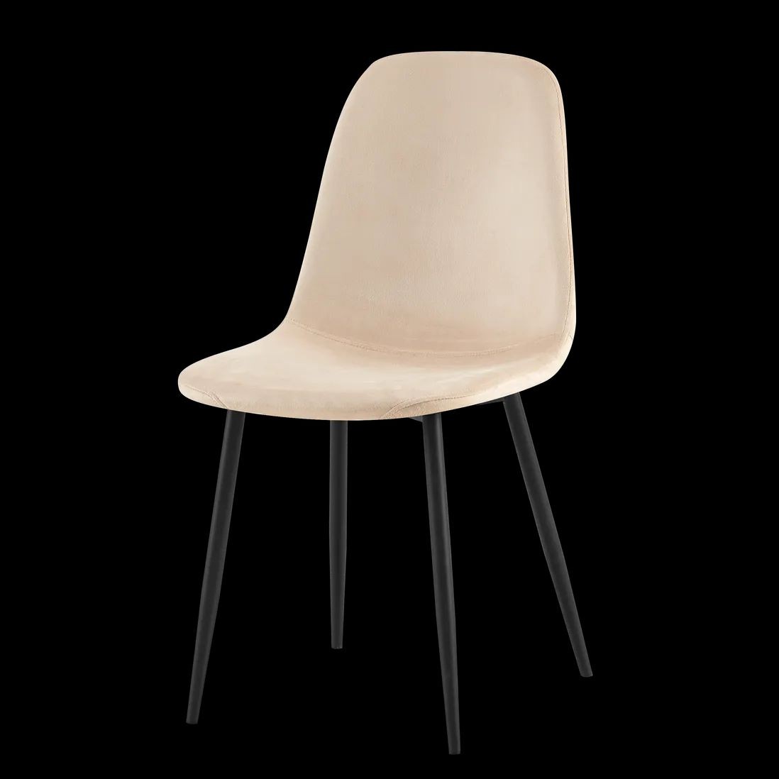 DS Living Luxe Set of 2 Cobbleston Black Dining Chair with Black Powder Legs - image 4