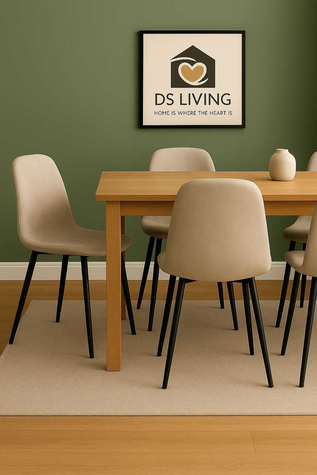 DS Living Luxe Set of 2 Sandshell Dining Chair with Black Powder Legs - image 3