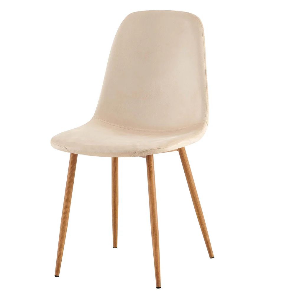 DS Living Luxe Set of 4 Sandshell Dining Chairs with Wood Printed Coating - image 4