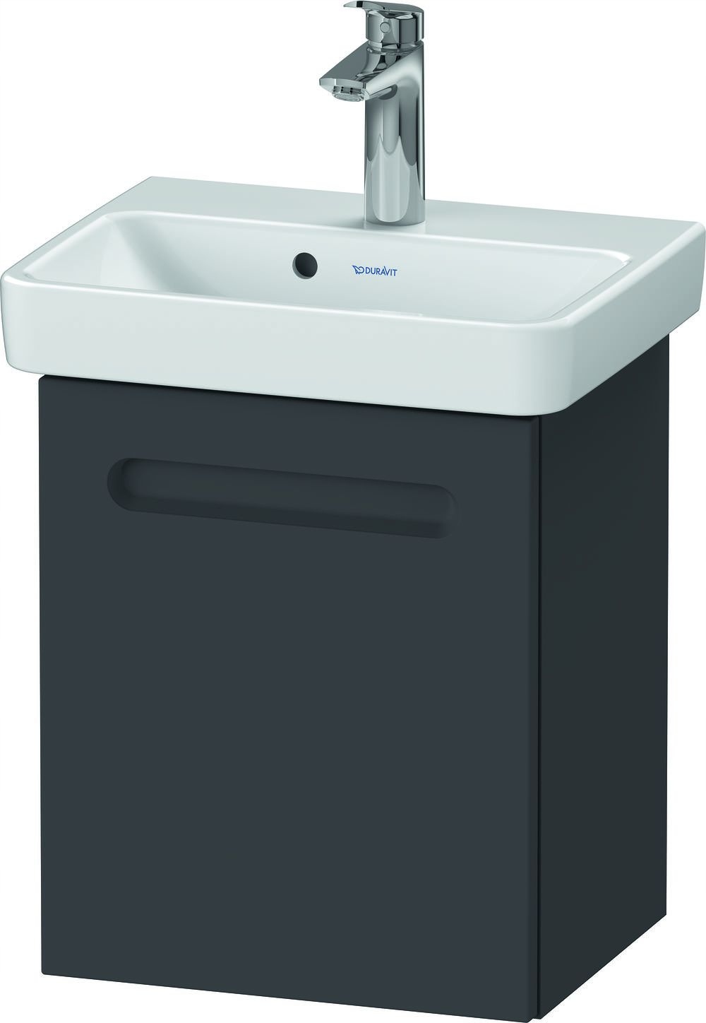 DURAVIT Duravit No.1 Duravit No.1 Wall Hung Vanity Unit; Graphite Matt; Left Hand; 390Mm, Grey