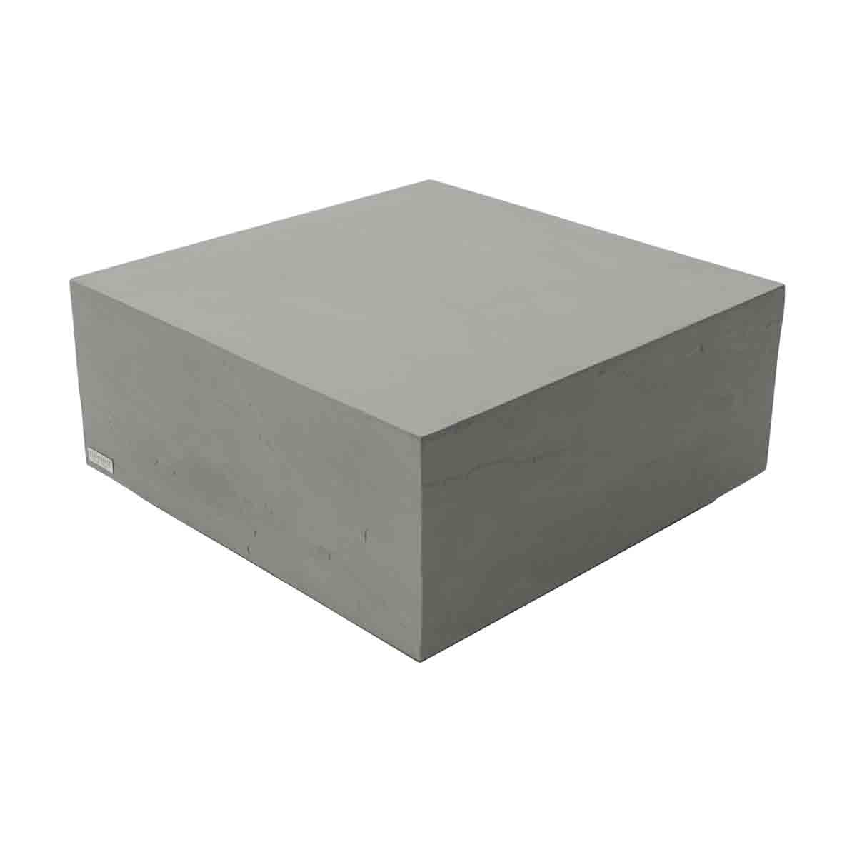 Square planter made of glass-reinforced concrete in a sleek space gray color, featuring a smooth, minimalist design with clean lines.
