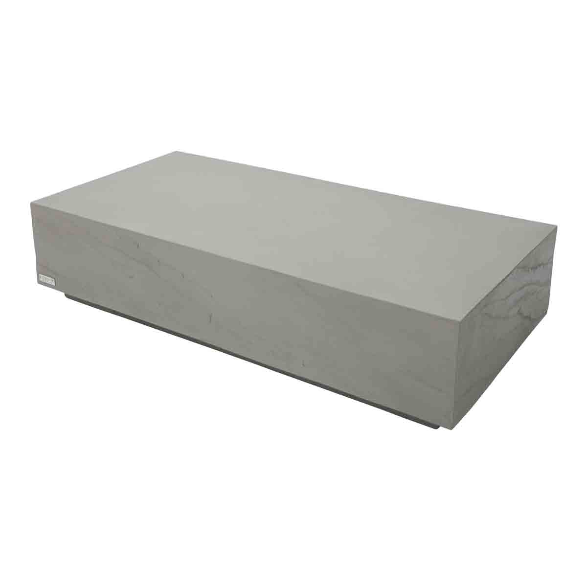 Rectangular coffee table in space gray, made of GRC material, featuring a smooth surface and minimalist design, ideal for modern living spaces.