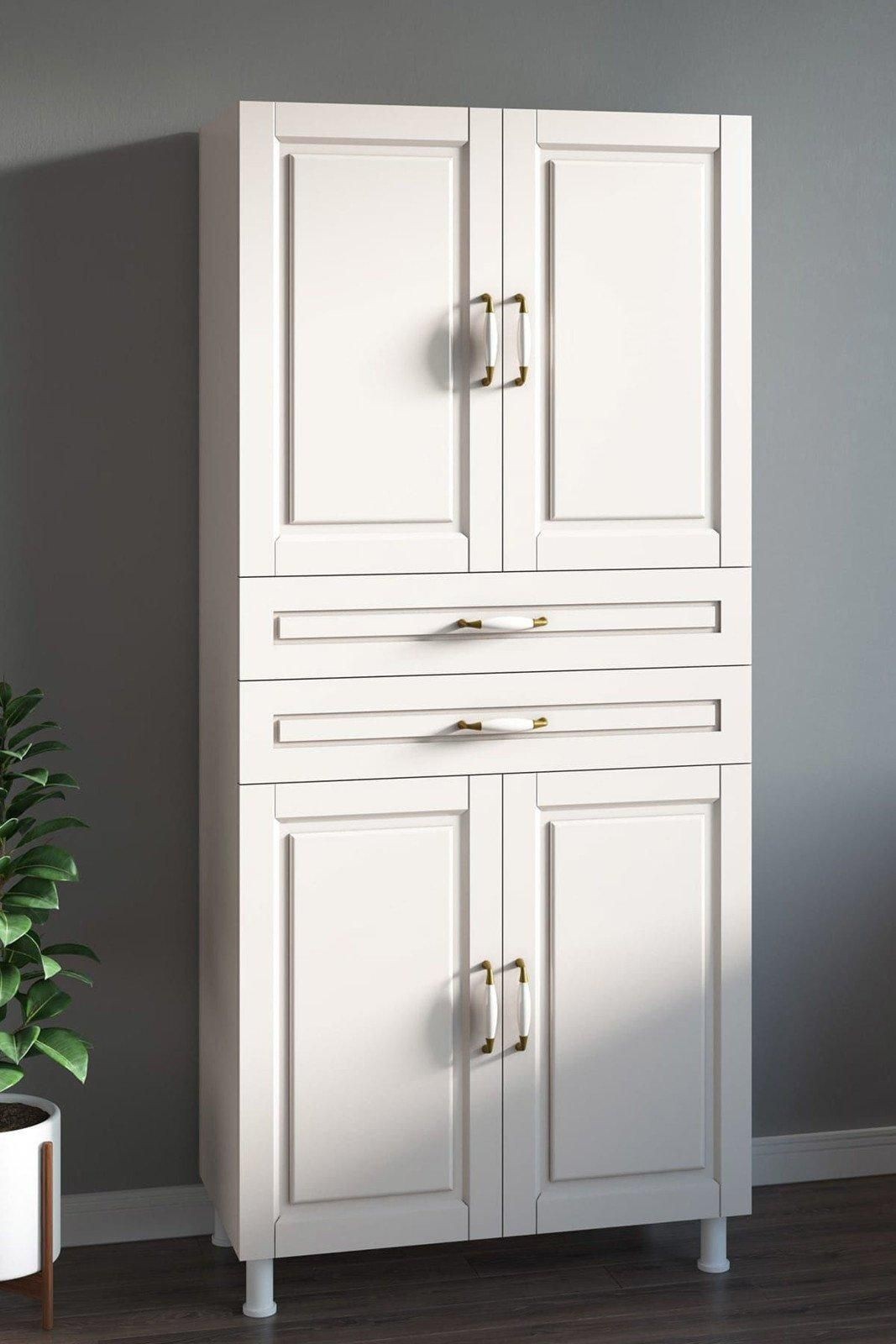 Evu Louis 4 Doors 2 Drawers White Cabinet - image 3