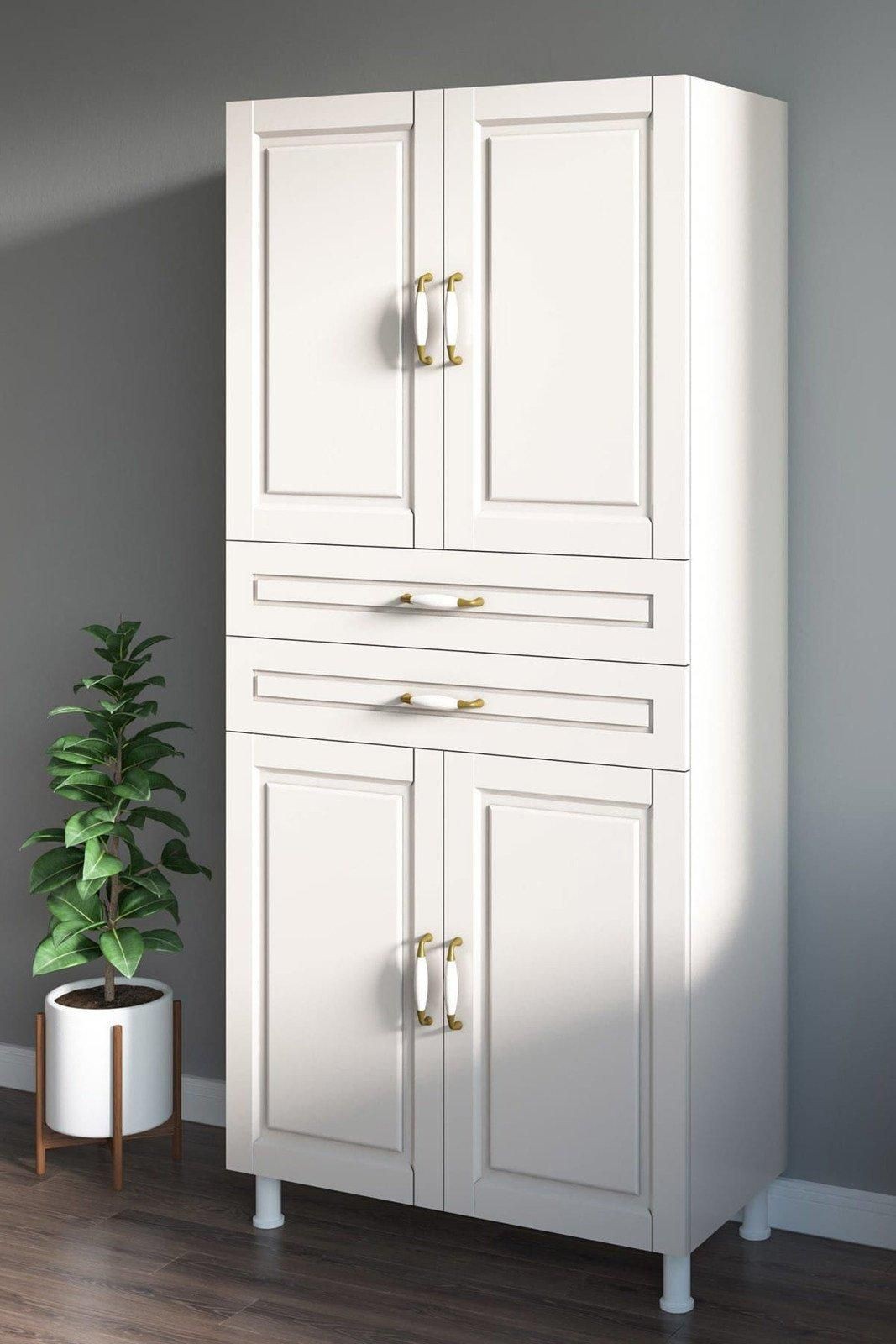 Evu Louis 4 Doors 2 Drawers White Cabinet - image 4