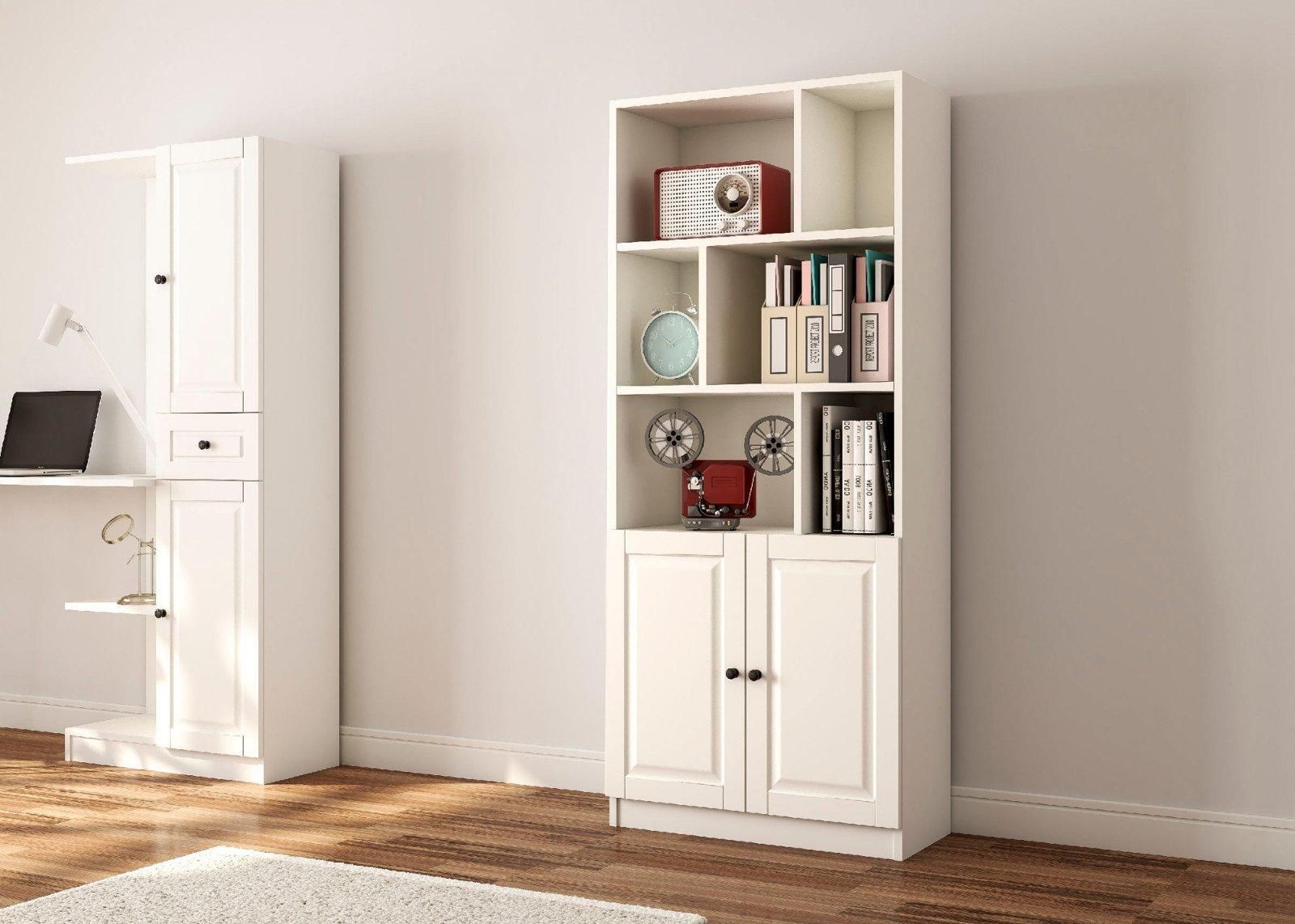 Evu MAISON 2 Door 6 Shelf White Bookcase - image 3