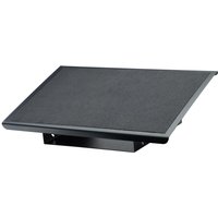 Black Fellowes under desk foot rest with textured surface and adjustable tilt angle.