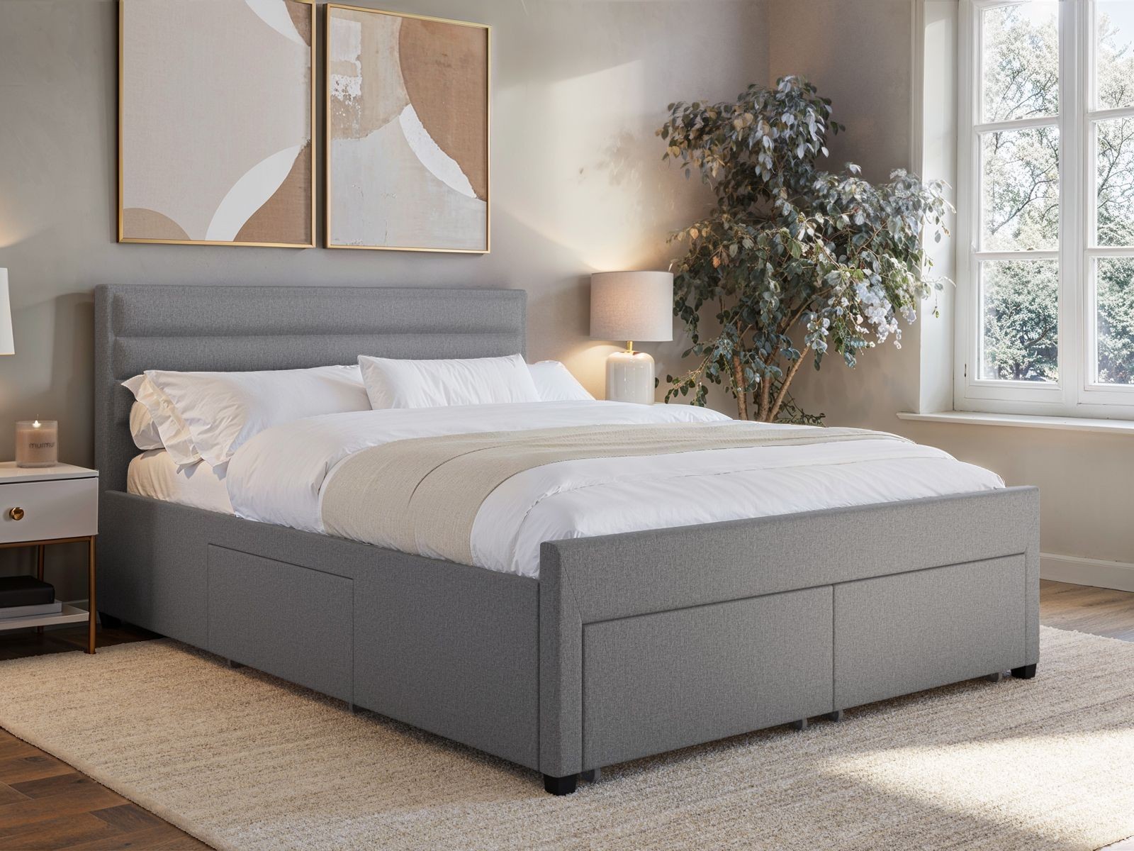 Flair Heybrook Grey 4 Drawer Double Bed - image 2