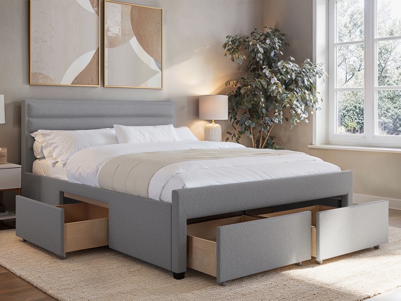 Flair Heybrook Grey 4 Drawer Double Bed - image 3