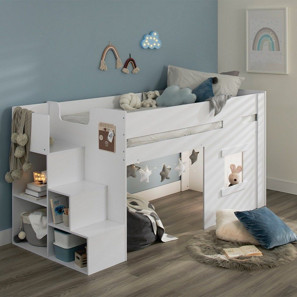 Flair Marlowe Single Mid Sleeper Bed with Steps and Storage - image 3