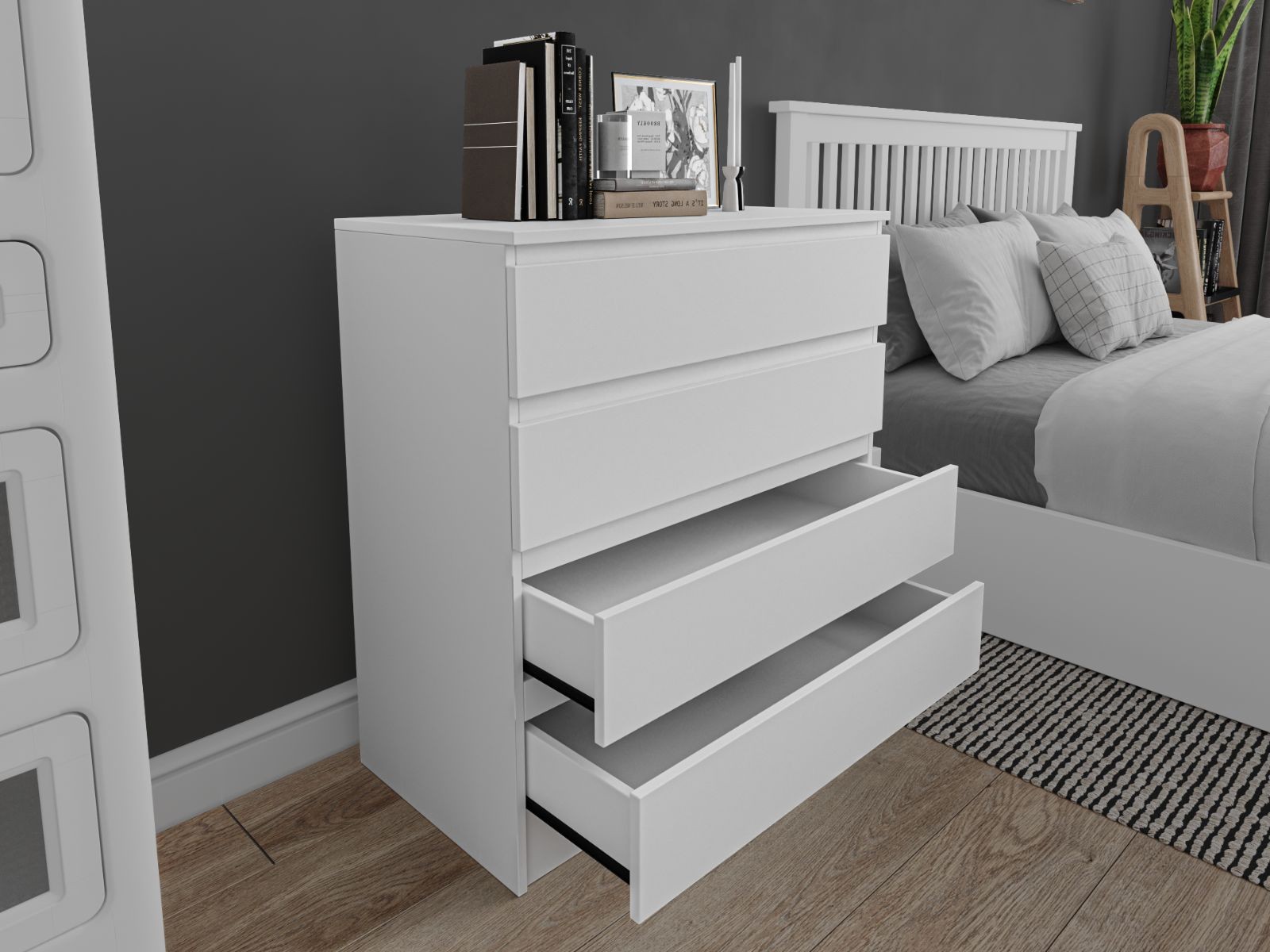 Flair Toivo White 4 Drawer Chest of Drawers - image 4