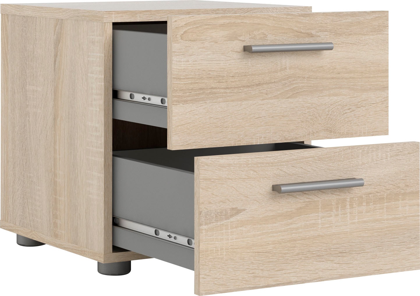 Florence 2 Drawer Oak Bedside Table - image 2