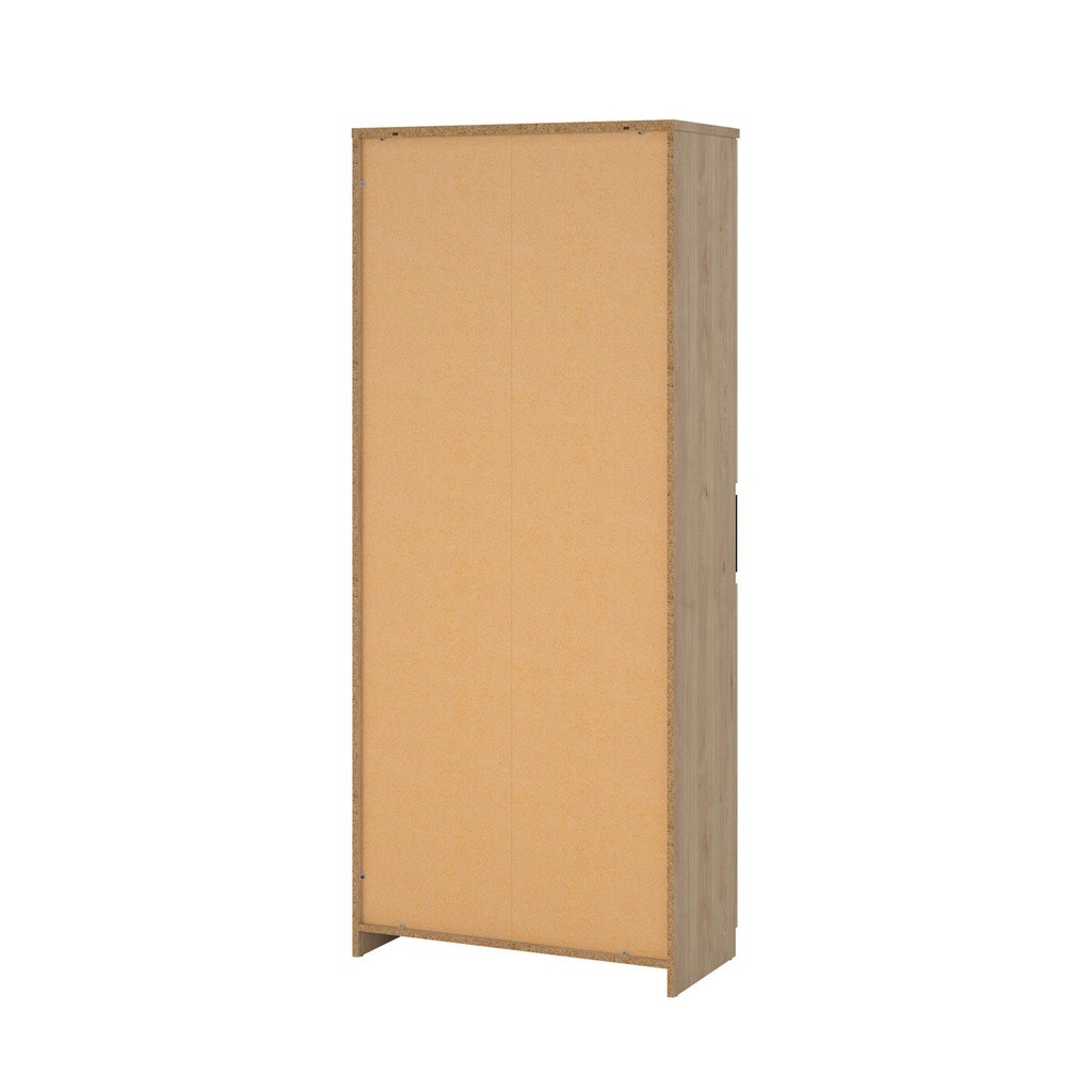 Florence 4 Door Single Drawer Jackson Hickory Oak and Black Shoe Cabinet - image 3