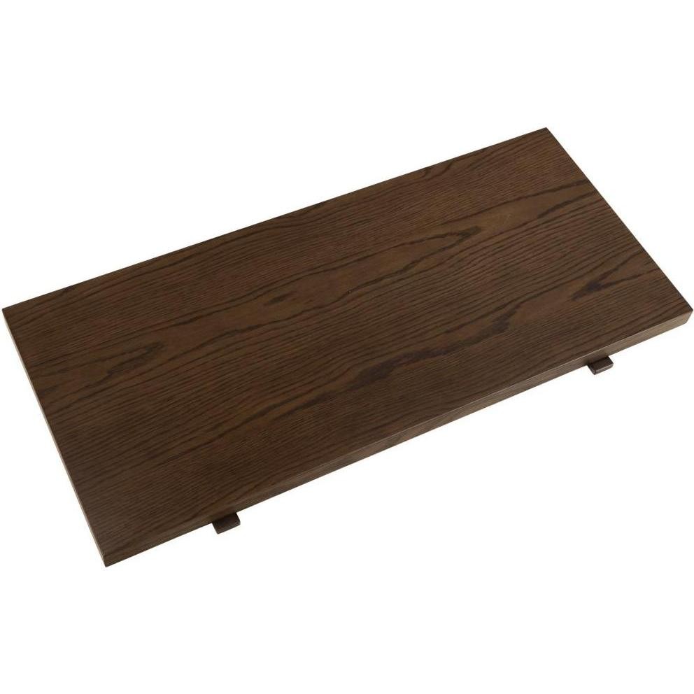 Dark wood rectangular table top, measuring 43 x 95 cm, featuring a smooth finish and subtle grain patterns, designed for modern furniture aesthetics.