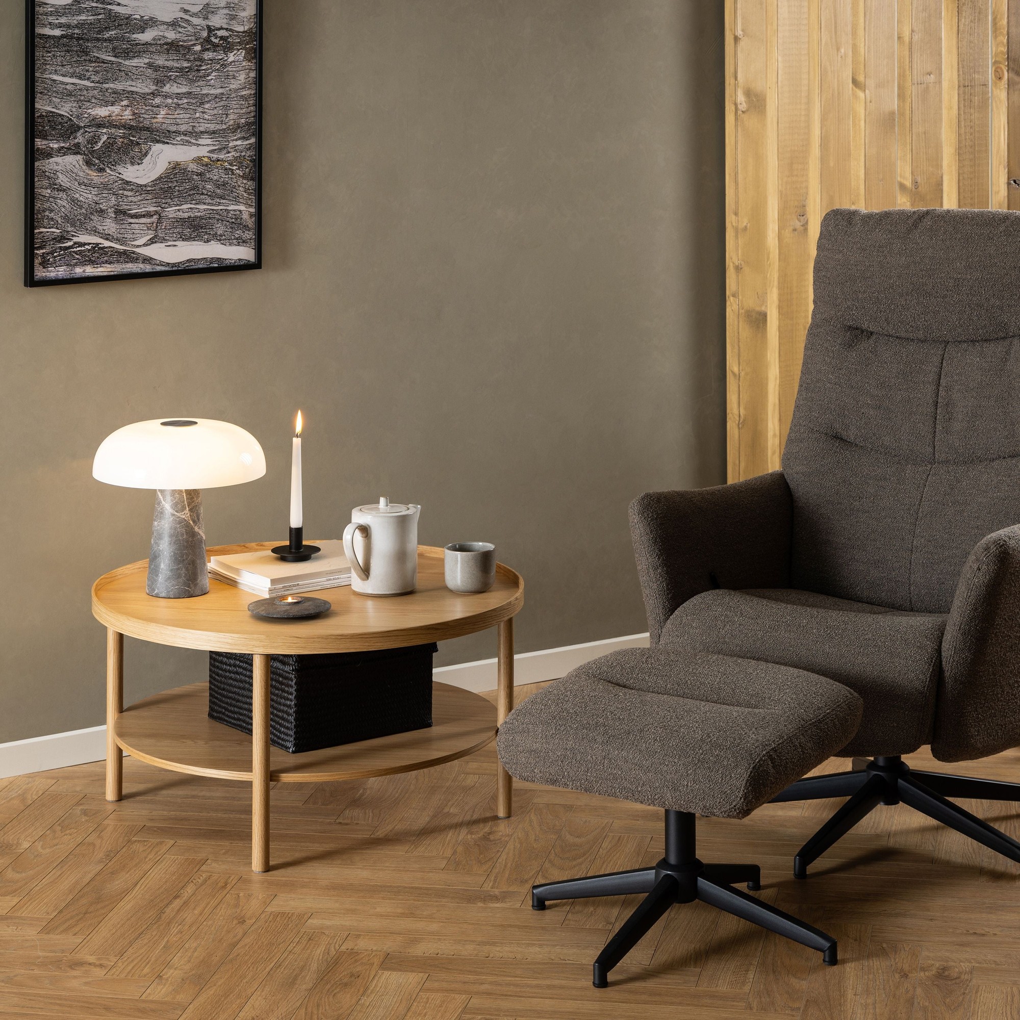 Florence Banbury Single Shelf Round Oak Coffee Table - image 2