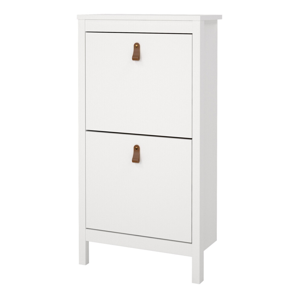 Florence Barcelona 2 Flip Down Doors White Shoe Cabinet - image 2
