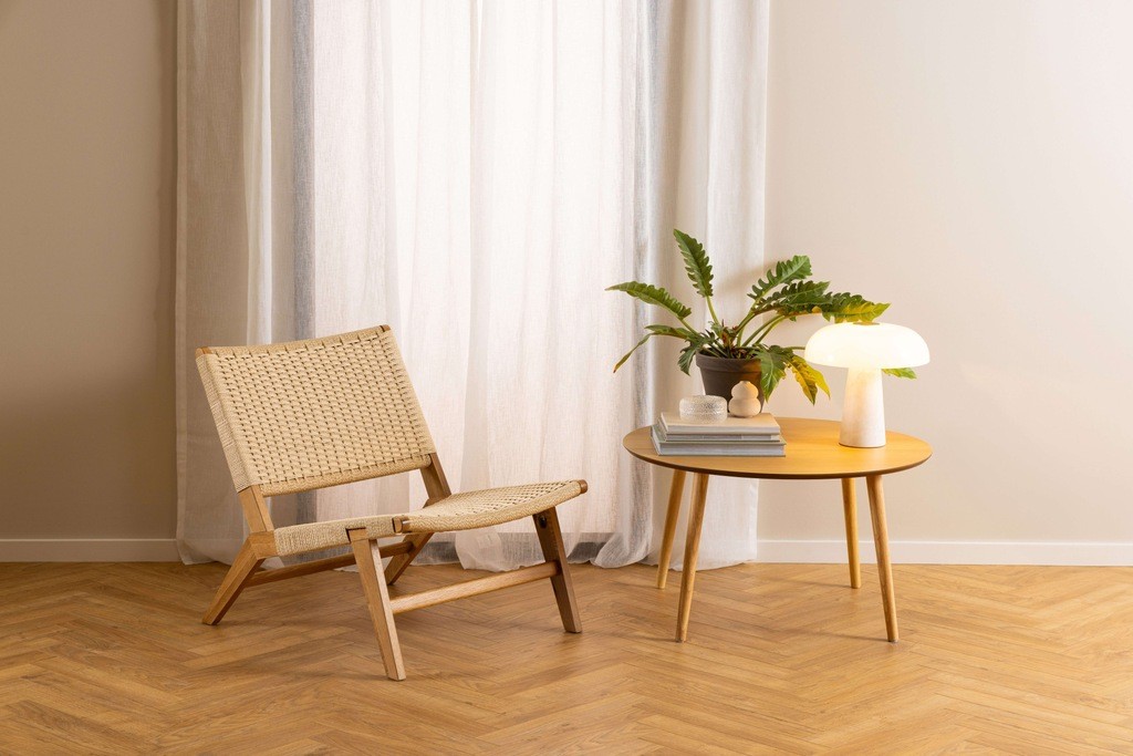 Florence Carson Off White and Oak Lounge Chair - image 2