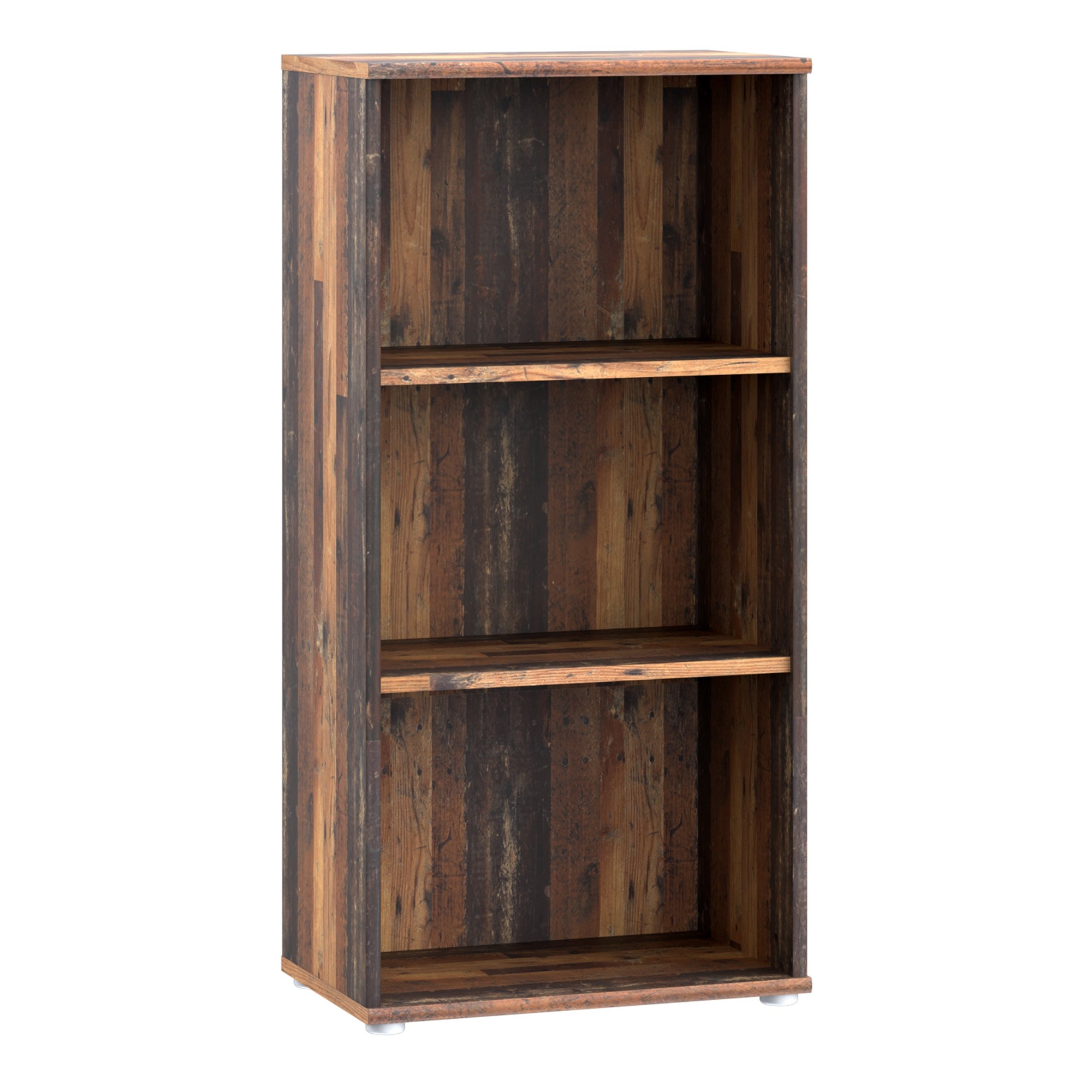 Florence Essential 2 Shelf Vintage Oak Tall Wide Bookcase - image 2