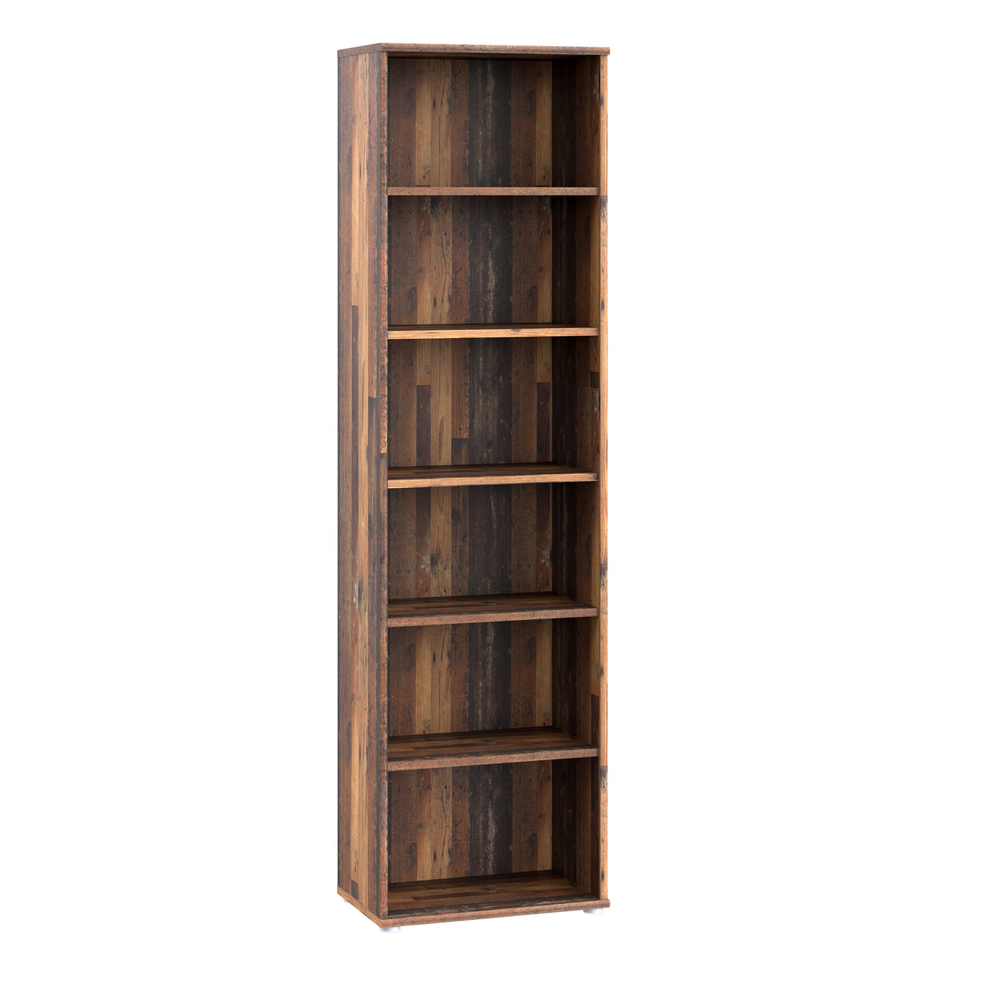 Florence Essential 5 Shelf Vintage Oak Narrow Bookcase - image 2
