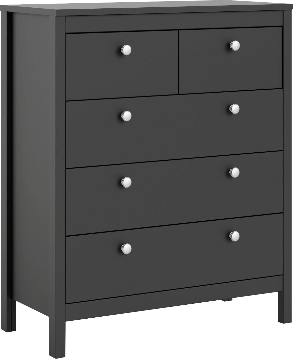 Florence Madrid 5 Drawer Matt Black Chest of Drawers - image 2
