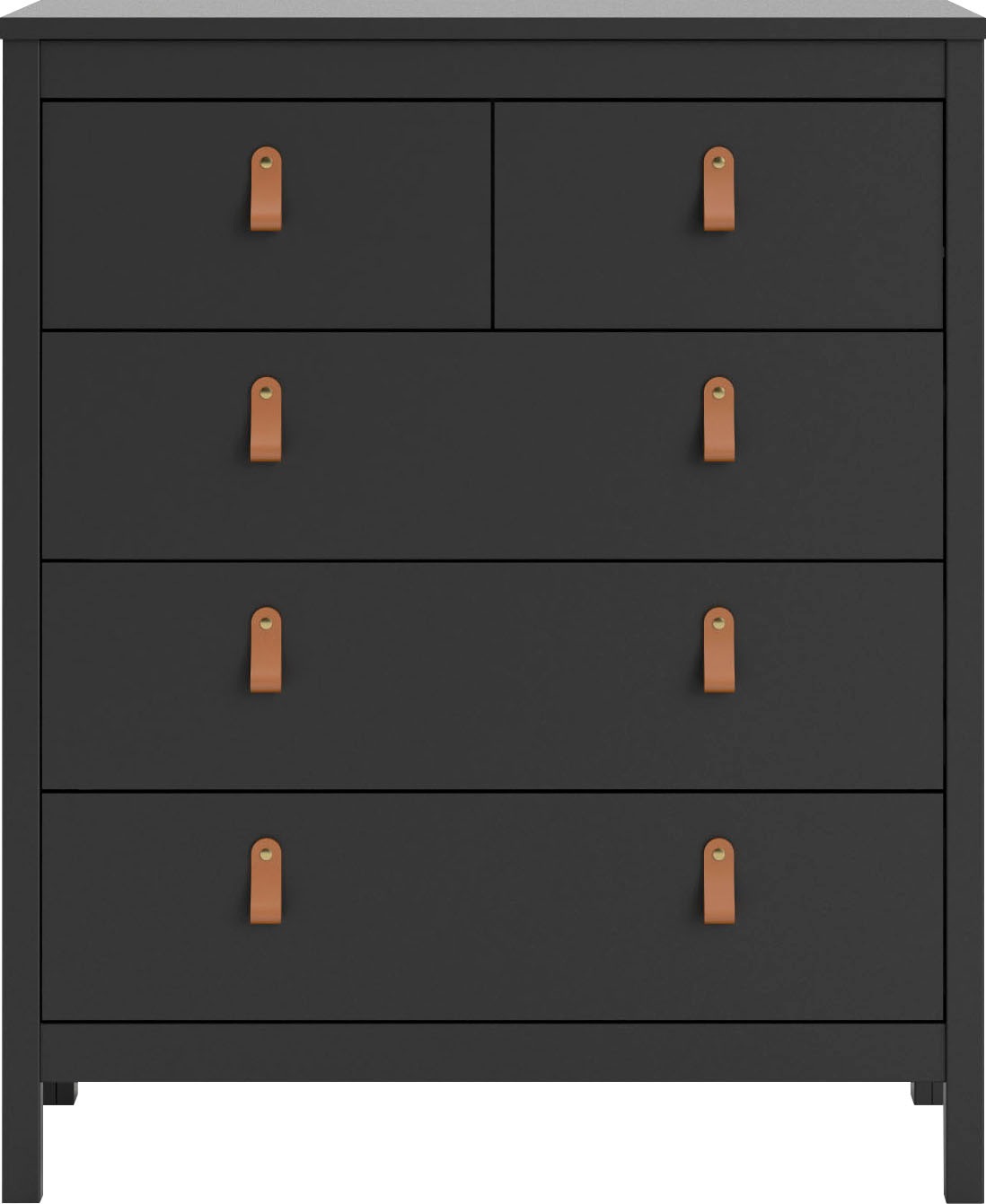 Florence Madrid 5 Drawer Matt Black Chest of Drawers - image 3