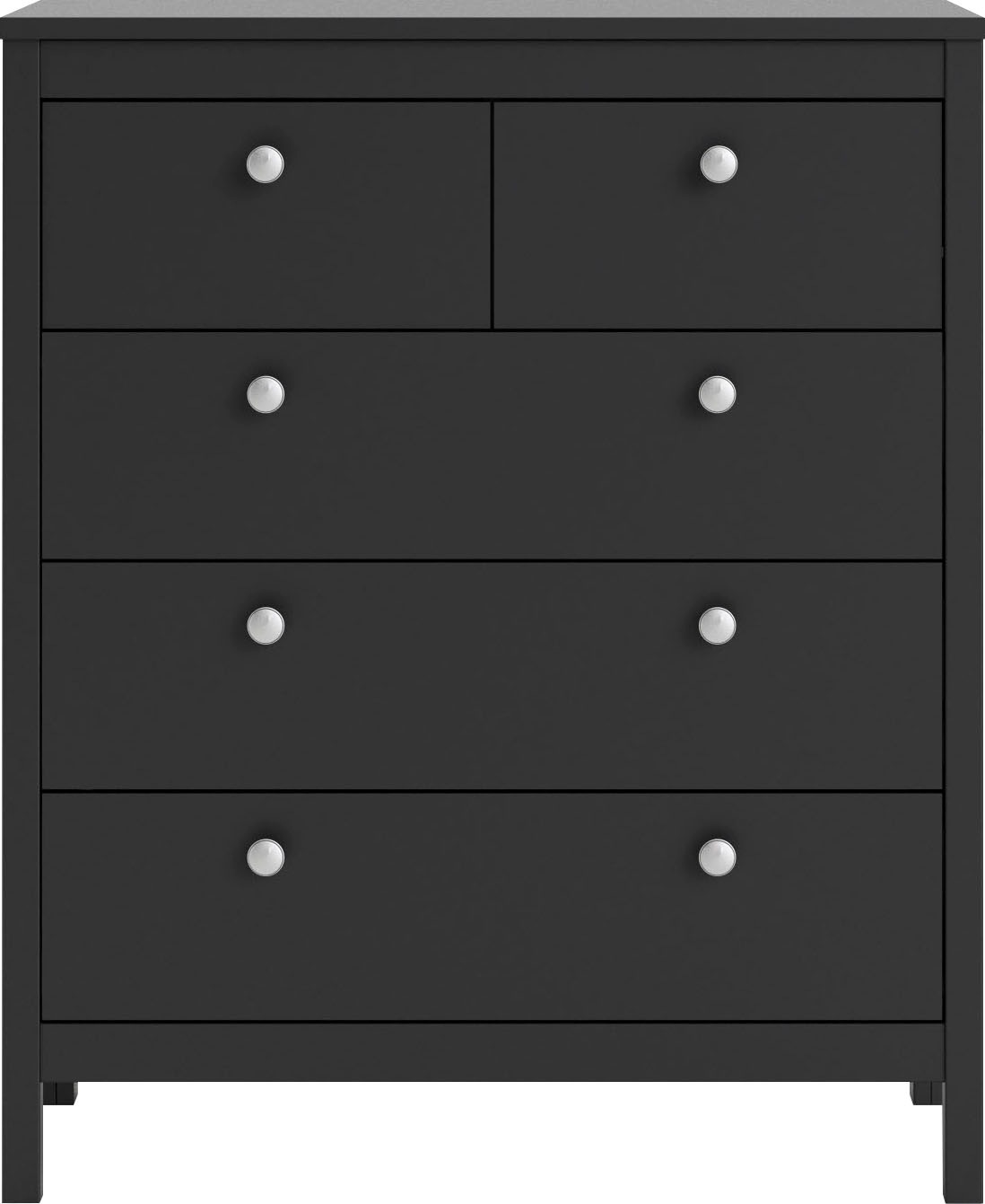 Florence Madrid 5 Drawer Matt Black Chest of Drawers - image 4