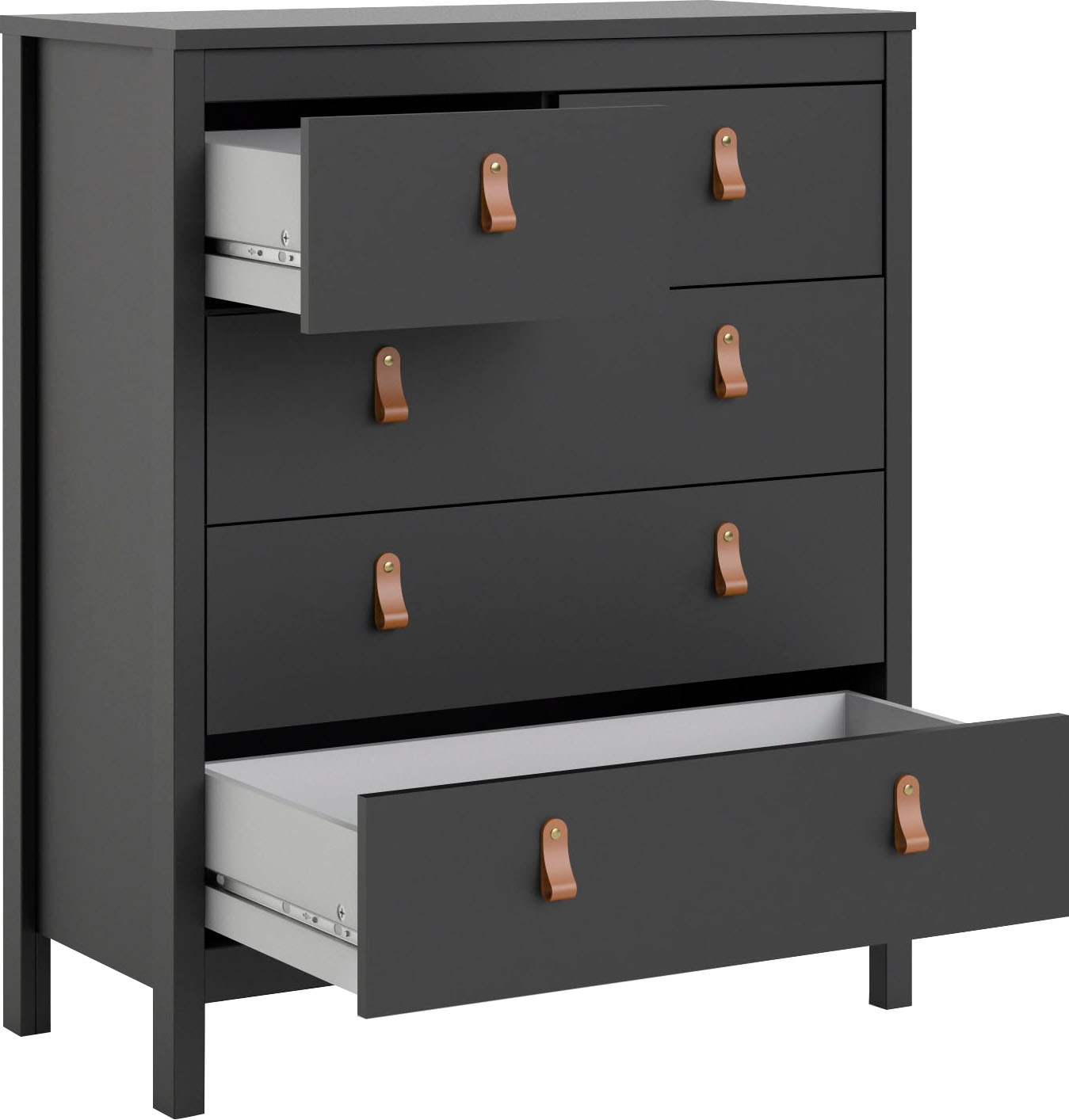 Florence Madrid 5 Drawer Matt Black Chest of Drawers - image 5
