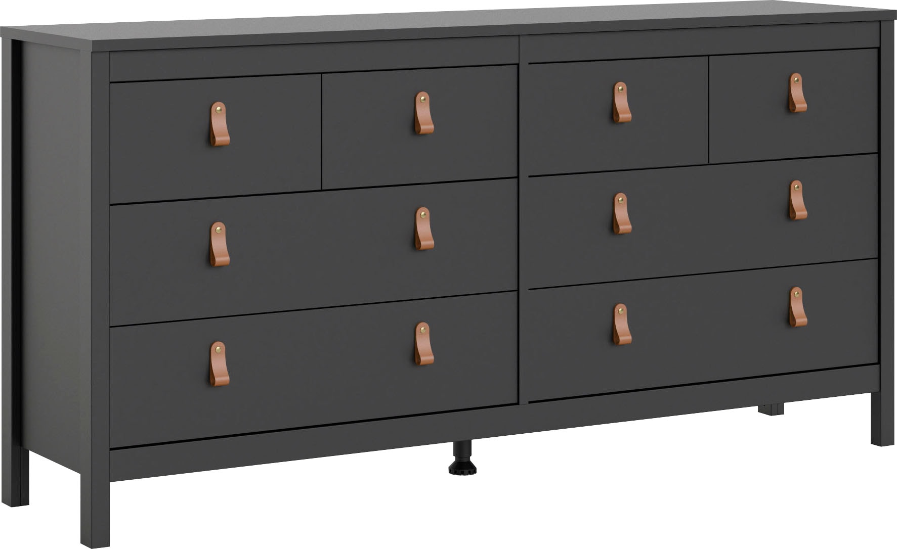 Florence Madrid 8 Drawer Matt Black Double Dresser - image 3
