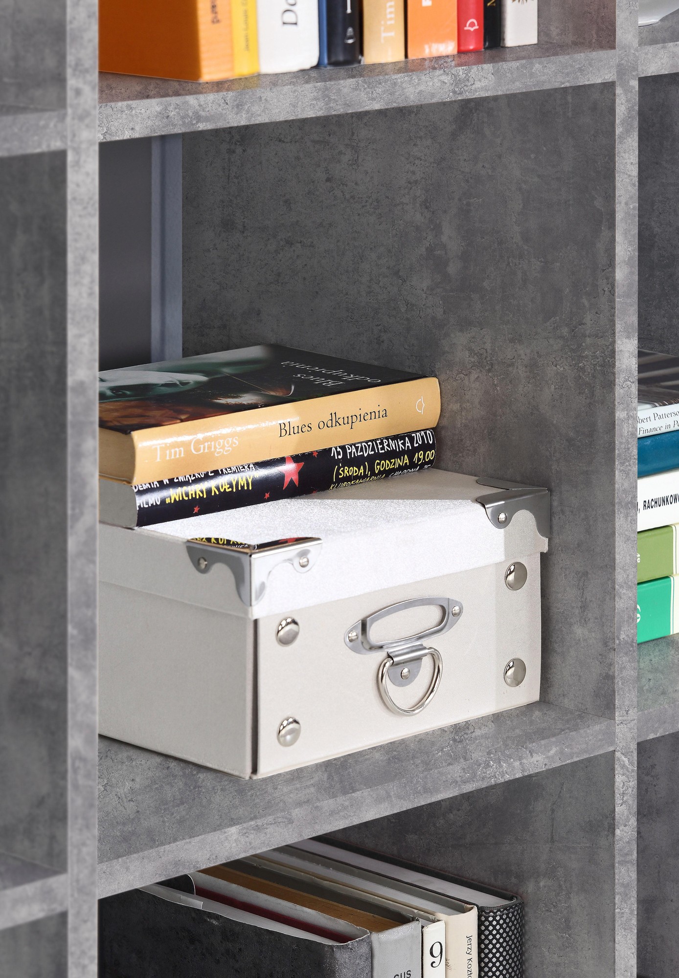 Florence Mauro 6 Shelf Concrete Grey Bookshelf - image 5